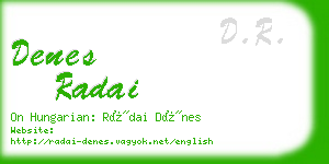 denes radai business card